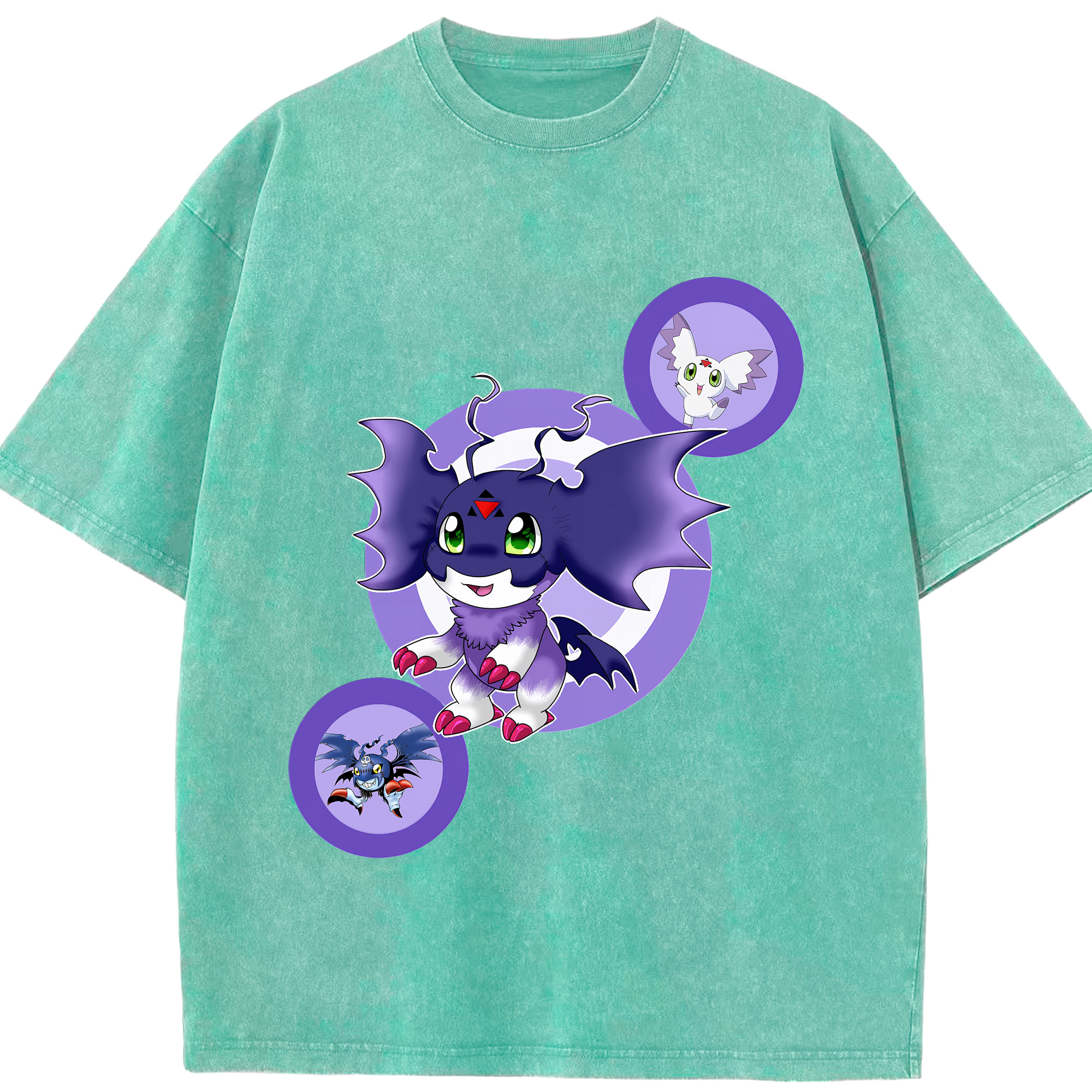 （画像用） Digimon デジタルモンスター/デジモン 綿100% ヴィンテージ風 半袖Tシャツ（フロントプリント）